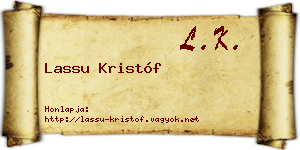 Lassu Kristóf névjegykártya
